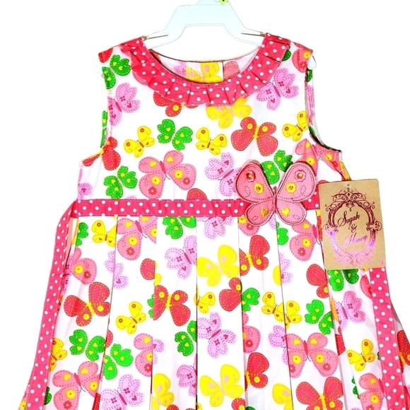Sugah & Honey Butterfly Spot Sun Dress With Applique 4T - Picture 3 of 6